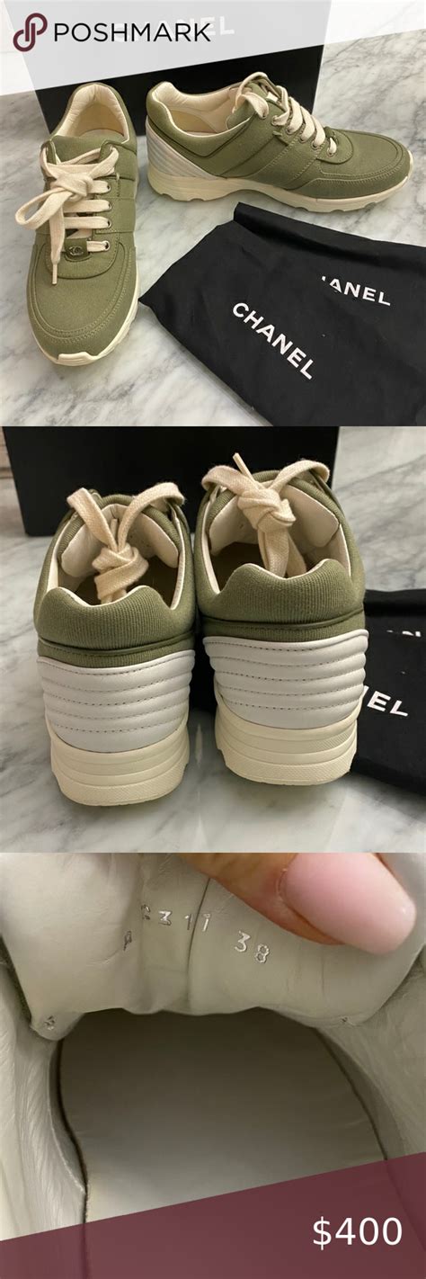 olive green chanel sneakers|luxury Chanel sneakers.